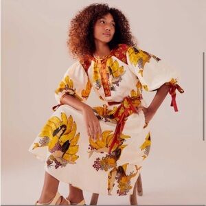 NWT Farm Rio Off White Mermaid Dress Midi Length